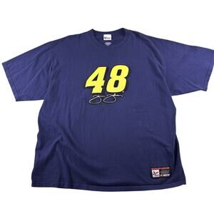 Jimmie Johnson #48 T Shirt Mens 2XL Navy Blue NASCAR Short Sleeve 100% Cotton